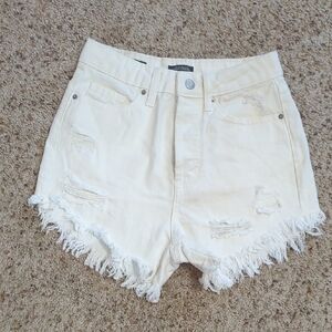 Women's Wild Fable Highest Rise White Denim Distressed Shorts, Size 00